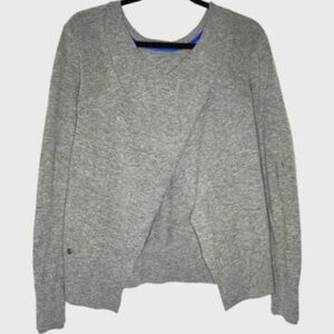 LULULEMON Sweater Sunset Savasana Pullover‎ Grey Heather Merino Wool Open S/M
